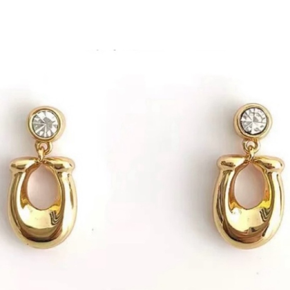 COACH crystal & signature C logo earrings NWT & COACH Dust bag NWOT